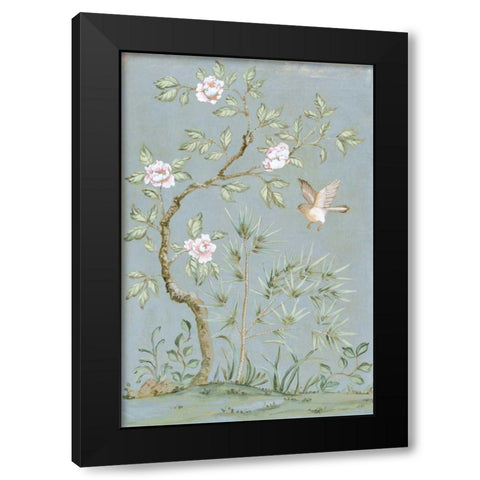 Spring Mural II Blue Black Modern Wood Framed Art Print with Double Matting by Purinton, Julia
