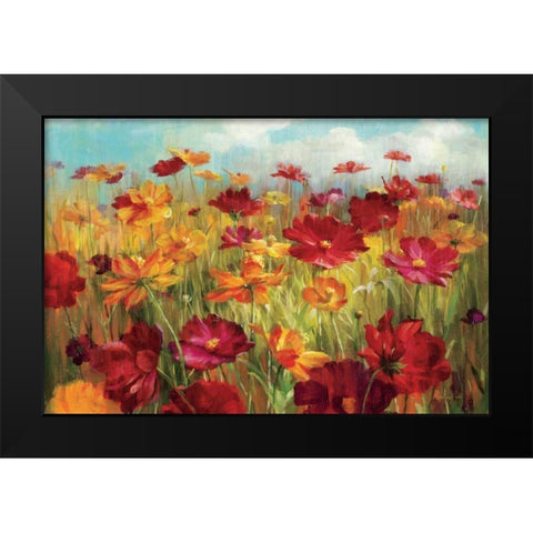 Cosmos in the Field Black Modern Wood Framed Art Print by Nai, Danhui