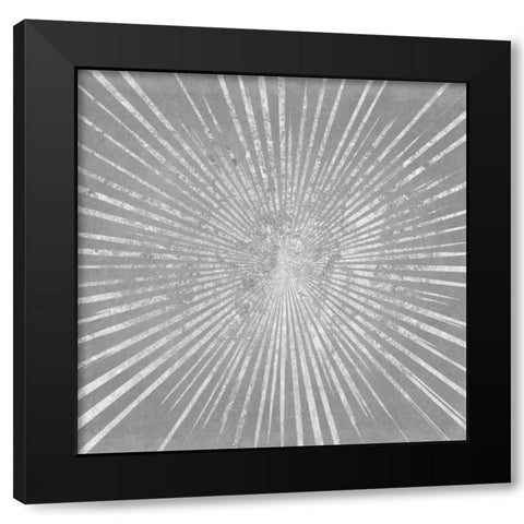 Silver Sunburst I Black Modern Wood Framed Art Print with Double Matting by Wild Apple Portfolio