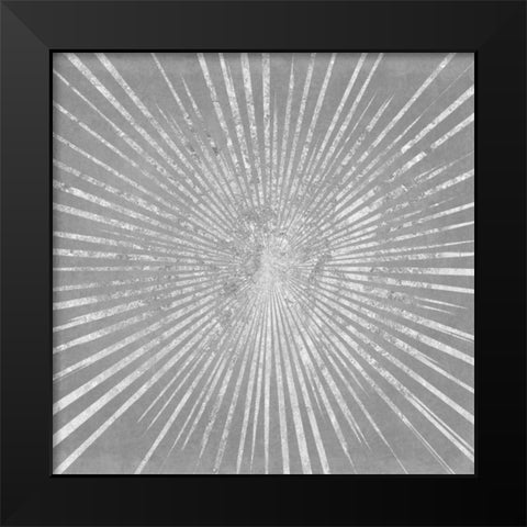 Silver Sunburst I Black Modern Wood Framed Art Print by Wild Apple Portfolio