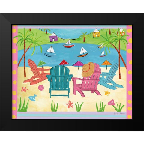 Beach Living IV Black Modern Wood Framed Art Print by Zaman, Farida