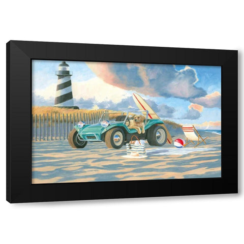 Beach Ride IV Black Modern Wood Framed Art Print by Wiens, James