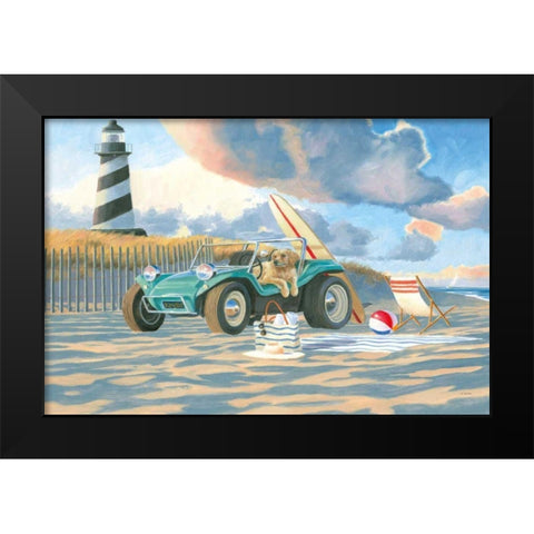 Beach Ride IV Black Modern Wood Framed Art Print by Wiens, James