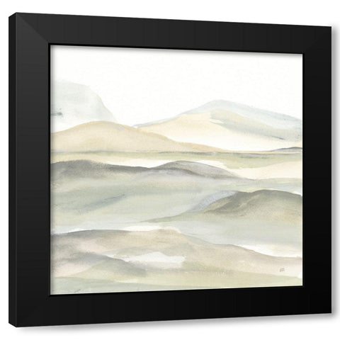 Valleyscape I Green Black Modern Wood Framed Art Print with Double Matting by Paschke, Chris
