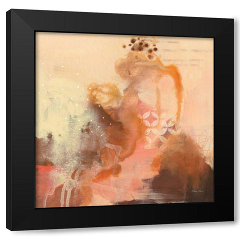 Abstract Layers II Black Modern Wood Framed Art Print with Double Matting by Horn, Laura