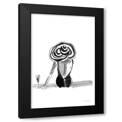 By the Pool Black Modern Wood Framed Art Print with Double Matting by Charro, Mercedes Lopez