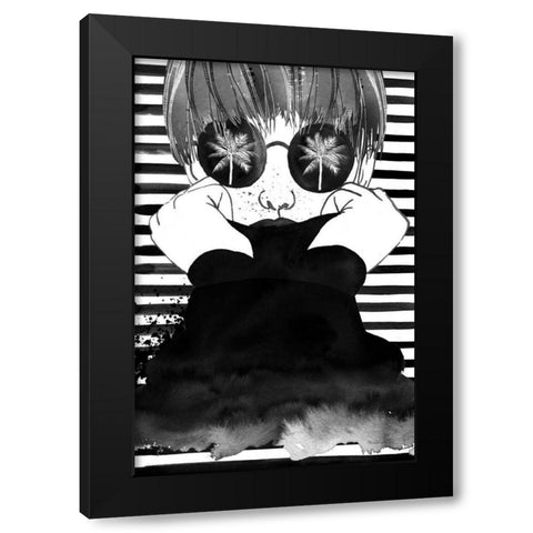 Looking for Paradise Black Modern Wood Framed Art Print by Charro, Mercedes Lopez
