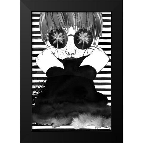 Looking for Paradise Black Modern Wood Framed Art Print by Charro, Mercedes Lopez
