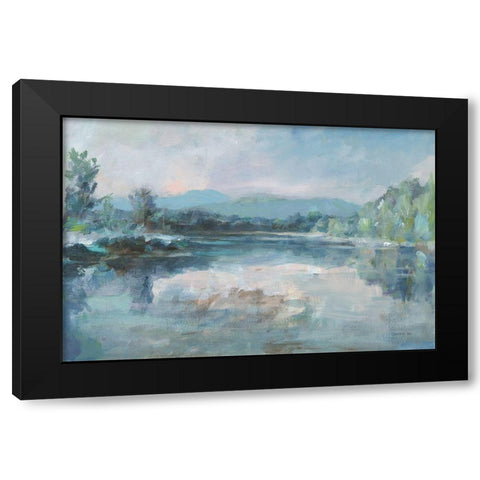 Calm Waters Black Modern Wood Framed Art Print with Double Matting by Nai, Danhui