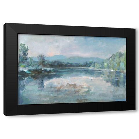 Calm Waters Black Modern Wood Framed Art Print by Nai, Danhui