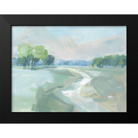 Country Road Black Modern Wood Framed Art Print by Nai, Danhui