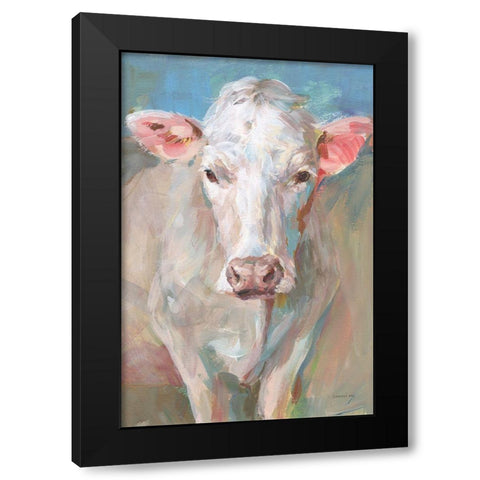 Flossie Black Modern Wood Framed Art Print by Nai, Danhui