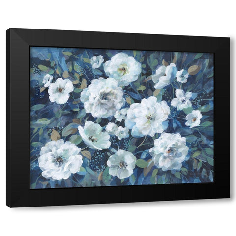 Rugosa Roses Black Modern Wood Framed Art Print with Double Matting by Nai, Danhui