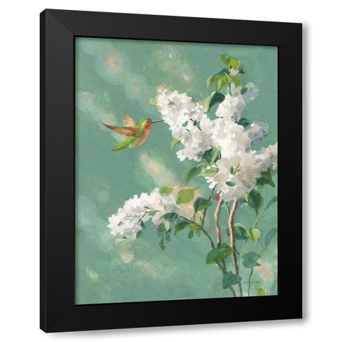 Hummingbird Spring I Black Modern Wood Framed Art Print by Nai, Danhui