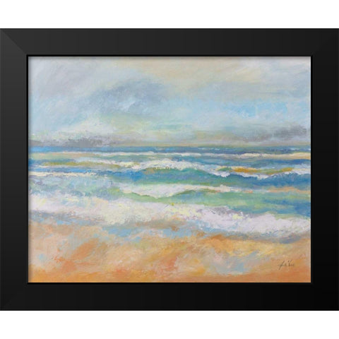 Morning Surf Black Modern Wood Framed Art Print by Vertentes, Jeanette