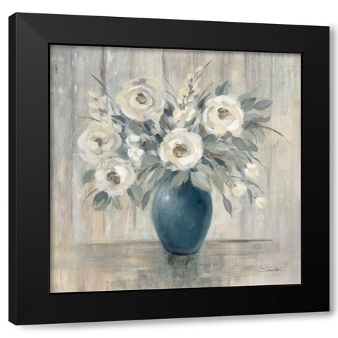 Gray Barn Floral Black Modern Wood Framed Art Print by Vassileva, Silvia