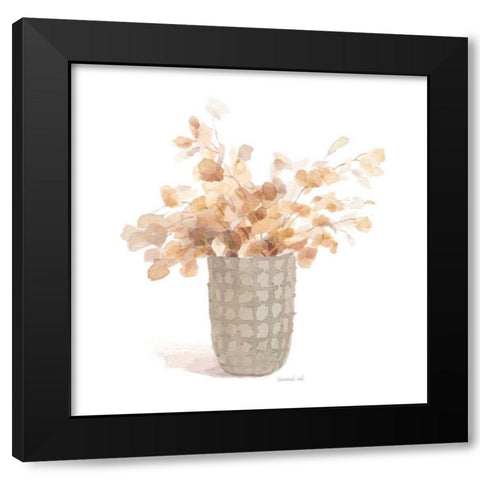 Modern Floral Boho I Black Modern Wood Framed Art Print with Double Matting by Nai, Danhui