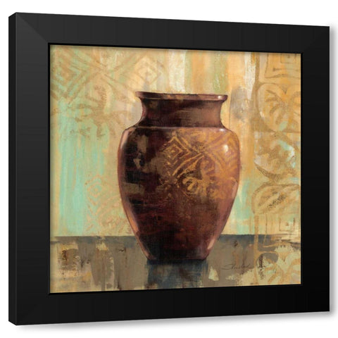 Glazed Pot II with Decoration Black Modern Wood Framed Art Print by Vassileva, Silvia