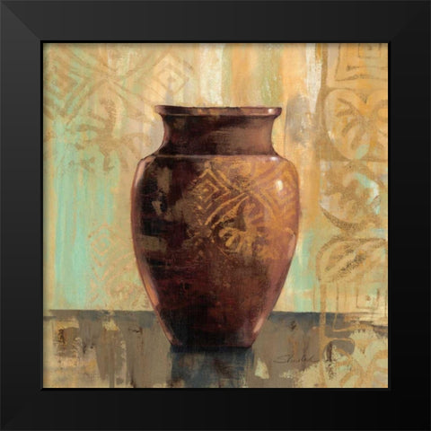 Glazed Pot II with Decoration Black Modern Wood Framed Art Print by Vassileva, Silvia