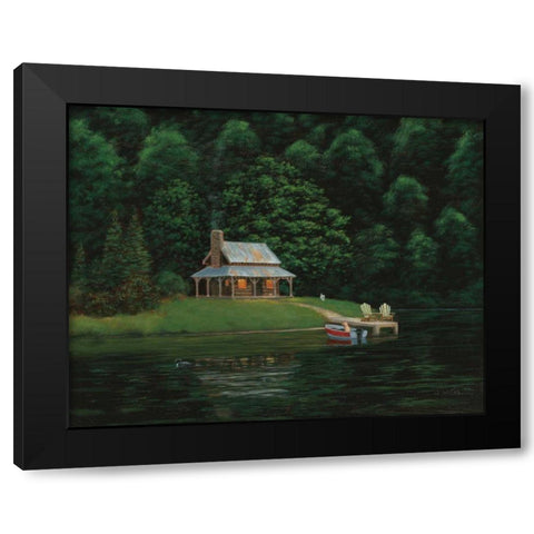 Happy Place I Black Modern Wood Framed Art Print by Wiens, James