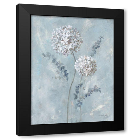 Airy Blooms II Black Modern Wood Framed Art Print with Double Matting by Nai, Danhui