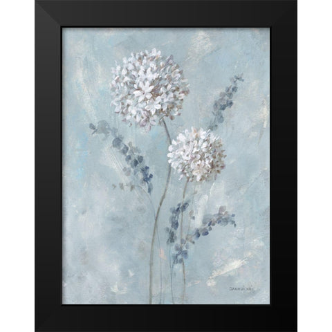 Airy Blooms II Black Modern Wood Framed Art Print by Nai, Danhui