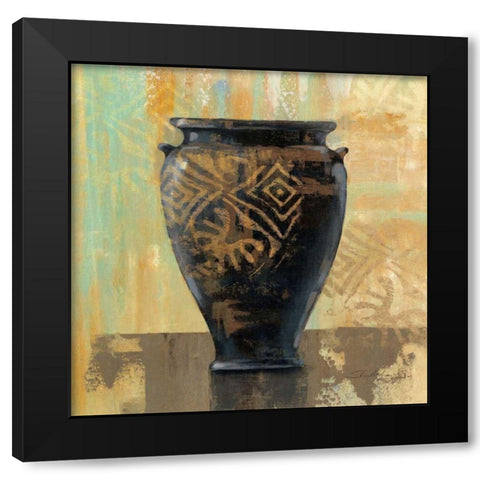 Glazed Pot III with Decoration Black Modern Wood Framed Art Print by Vassileva, Silvia