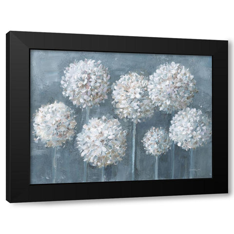 Simple Agapanthus Black Modern Wood Framed Art Print with Double Matting by Nai, Danhui