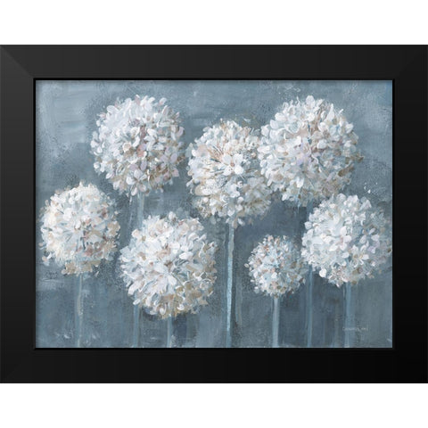 Simple Agapanthus Black Modern Wood Framed Art Print by Nai, Danhui