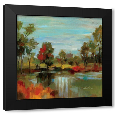 Hidden Pond Hues I Black Modern Wood Framed Art Print by Vassileva, Silvia