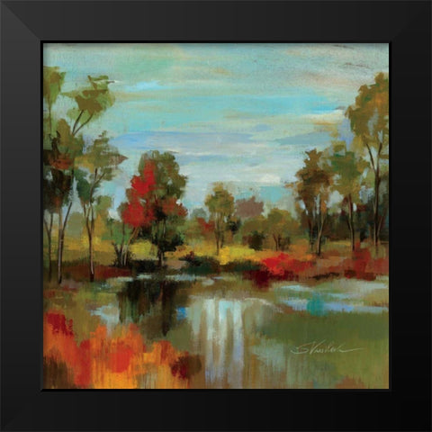 Hidden Pond Hues I Black Modern Wood Framed Art Print by Vassileva, Silvia