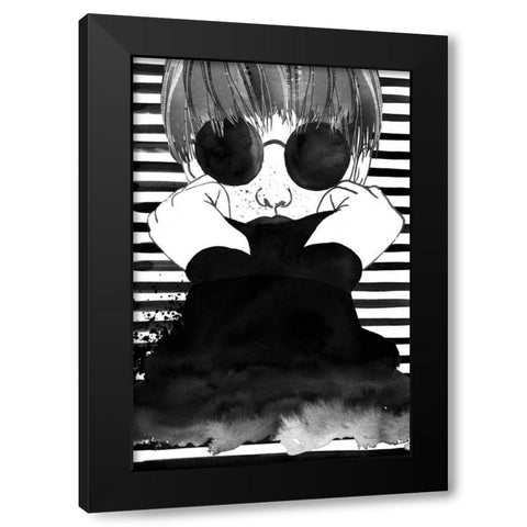 Looking for Paradise Plain Sunglasses Black Modern Wood Framed Art Print by Charro, Mercedes Lopez
