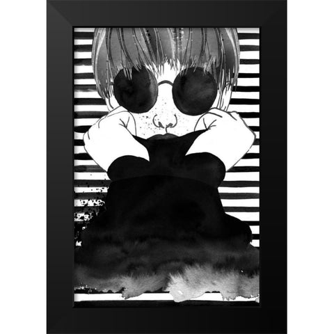 Looking for Paradise Plain Sunglasses Black Modern Wood Framed Art Print by Charro, Mercedes Lopez
