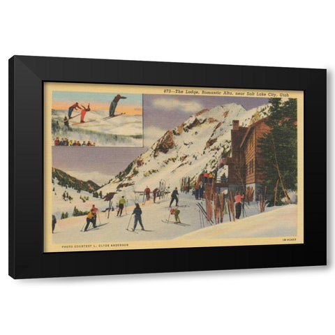 Skiing II Black Modern Wood Framed Art Print by Wild Apple Portfolio