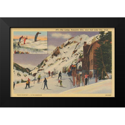 Skiing II Black Modern Wood Framed Art Print by Wild Apple Portfolio