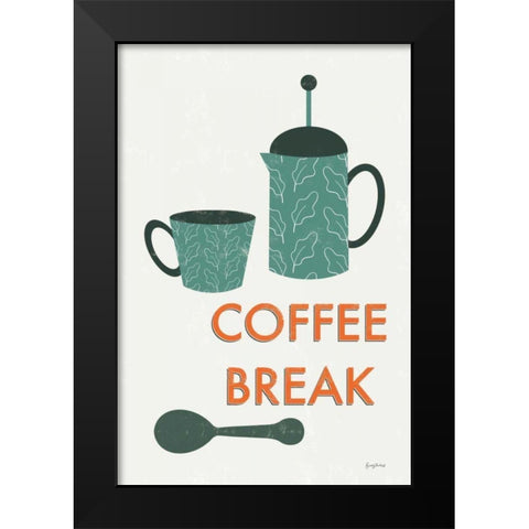 Retro Kitchen Coffee II Black Modern Wood Framed Art Print by Thorns, Becky
