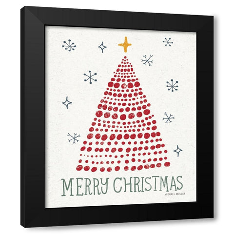 Merry Christmas Crop Black Modern Wood Framed Art Print by Mullan, Michael