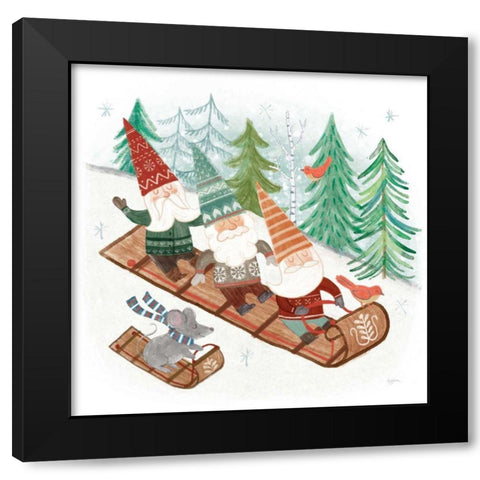 Woodland Gnomes III Black Modern Wood Framed Art Print with Double Matting by Urban, Mary