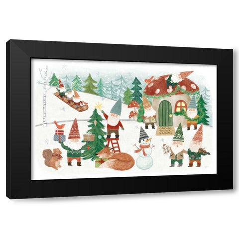 Woodland Gnomes V Black Modern Wood Framed Art Print with Double Matting by Urban, Mary