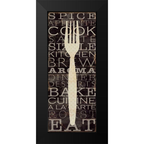 Kitchen Words I Black Modern Wood Framed Art Print by Pela Studio