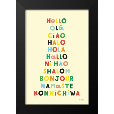 Language of Hellos Yellow Black Modern Wood Framed Art Print by Kelle, Ann