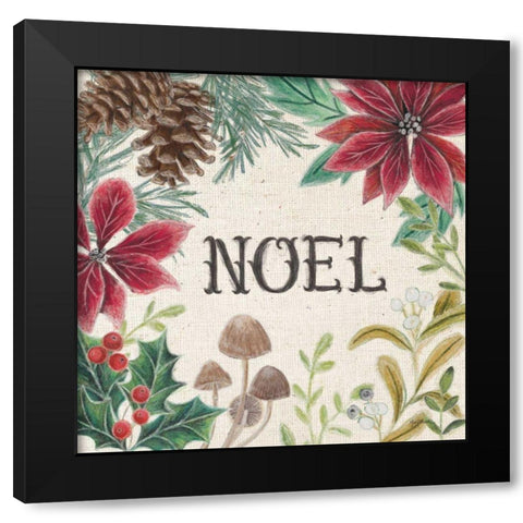 Christmas Chalk I Light Black Modern Wood Framed Art Print with Double Matting by Urban, Mary