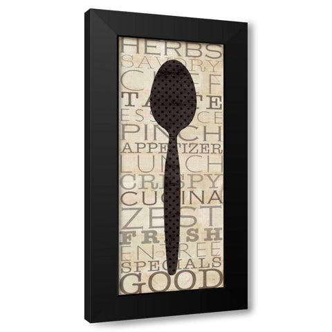 Kitchen Words II Black Modern Wood Framed Art Print by Pela Studio