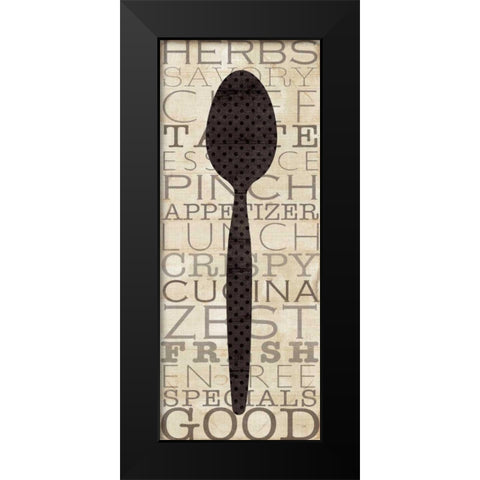 Kitchen Words II Black Modern Wood Framed Art Print by Pela Studio