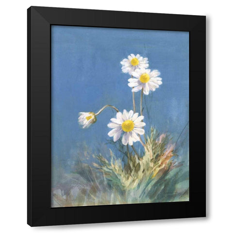 White Daisies No Butterfly Black Modern Wood Framed Art Print with Double Matting by Nai, Danhui