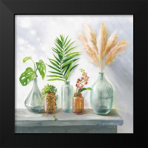 Natural Riches I Clear Vase Black Modern Wood Framed Art Print by Nai, Danhui