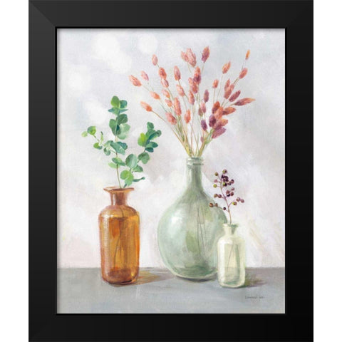 Natural Riches II Clear Vase Black Modern Wood Framed Art Print by Nai, Danhui