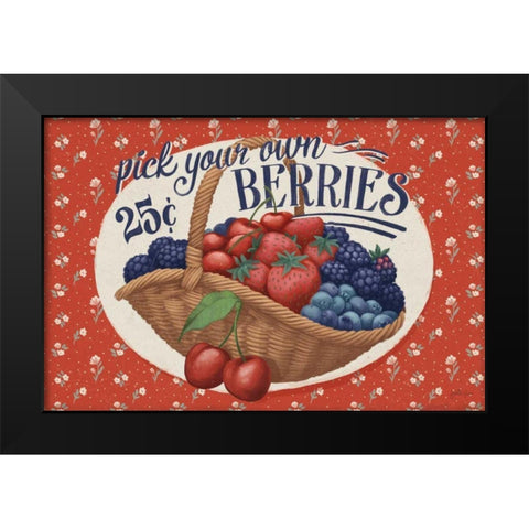 Berry Breeze I Black Modern Wood Framed Art Print by Penner, Janelle