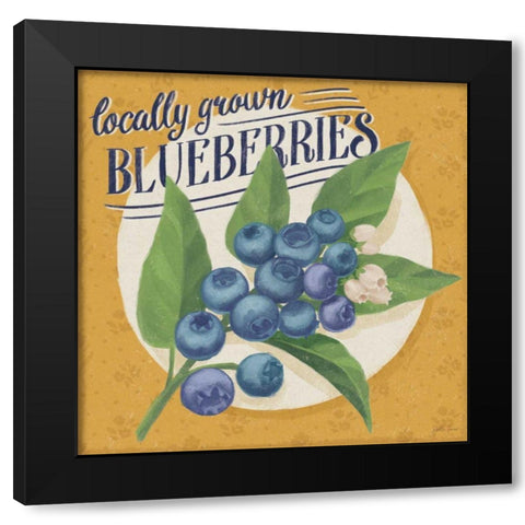 Berry Breeze II Black Modern Wood Framed Art Print with Double Matting by Penner, Janelle