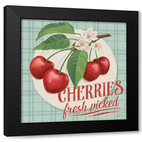 Berry Breeze III Black Modern Wood Framed Art Print with Double Matting by Penner, Janelle